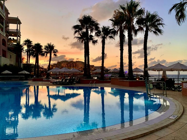 Poolside sunset